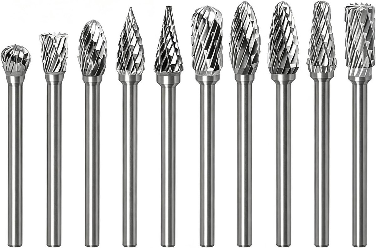 Carbide Milling Cutter Set, Double Cut 1/8 Inch Shank for Wood and Metal - ShopVlot