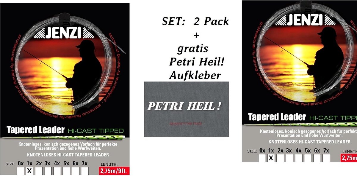 Tapered Leader Set 2 Pack - Leer 1 x/0.28/0.57 - Inclusief gratis stickers - Geschikt voor zoet- en zoutwatervissen - ShopVlot