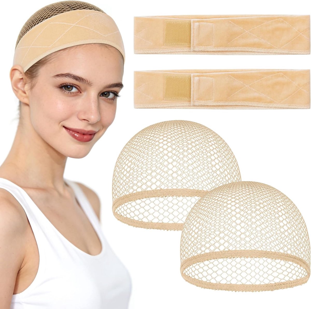 Wig band met cap - elastisch en verstelbaar - non-slip design - voor een perfecte pasvorm - ShopVlot