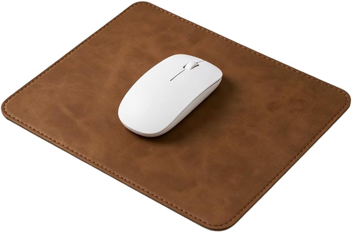 Muismat 25,5 × 21 cm - leer - waterdicht - antislip voor gaming en kantoor - ShopVlot
