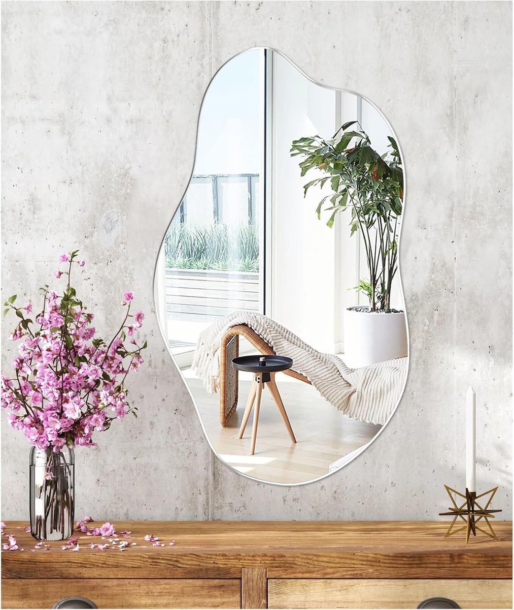 Wandspiegel - Wolkvormig - 30 x 50,6 cm - HD-Glas - Voor Wanddecoratie