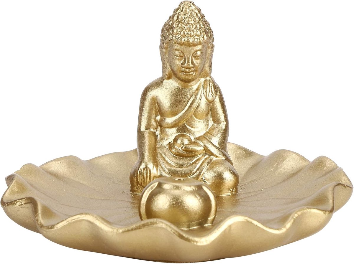 Wierookstokhouder Boeddhabeeld - Hars - Sfeervolle decoratie - Ideaal voor meditatie - ShopVlot