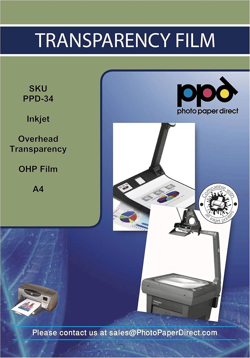 Overhead projector folie A4 - heldere transparante acetaten - instant droog met sterke kleuren - 5 vellen - ShopVlot
