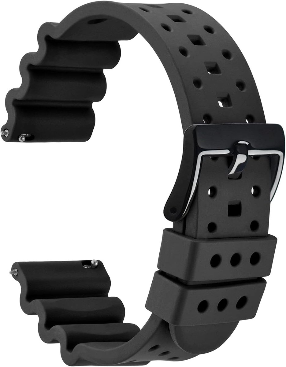 Heren rubberen horlogeband 18-24 mm - fluorescerend rubber - snelwissel systeem - ideaal voor sportieve uitstraling - ShopVlot