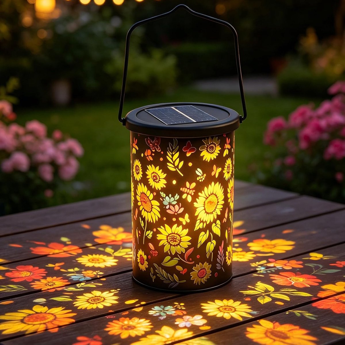 Zonnelampen voor buiten - kleurrijke zonnebloem - waterdichte tuinlantaarn - sfeervolle verlichting voor terras - ShopVlot