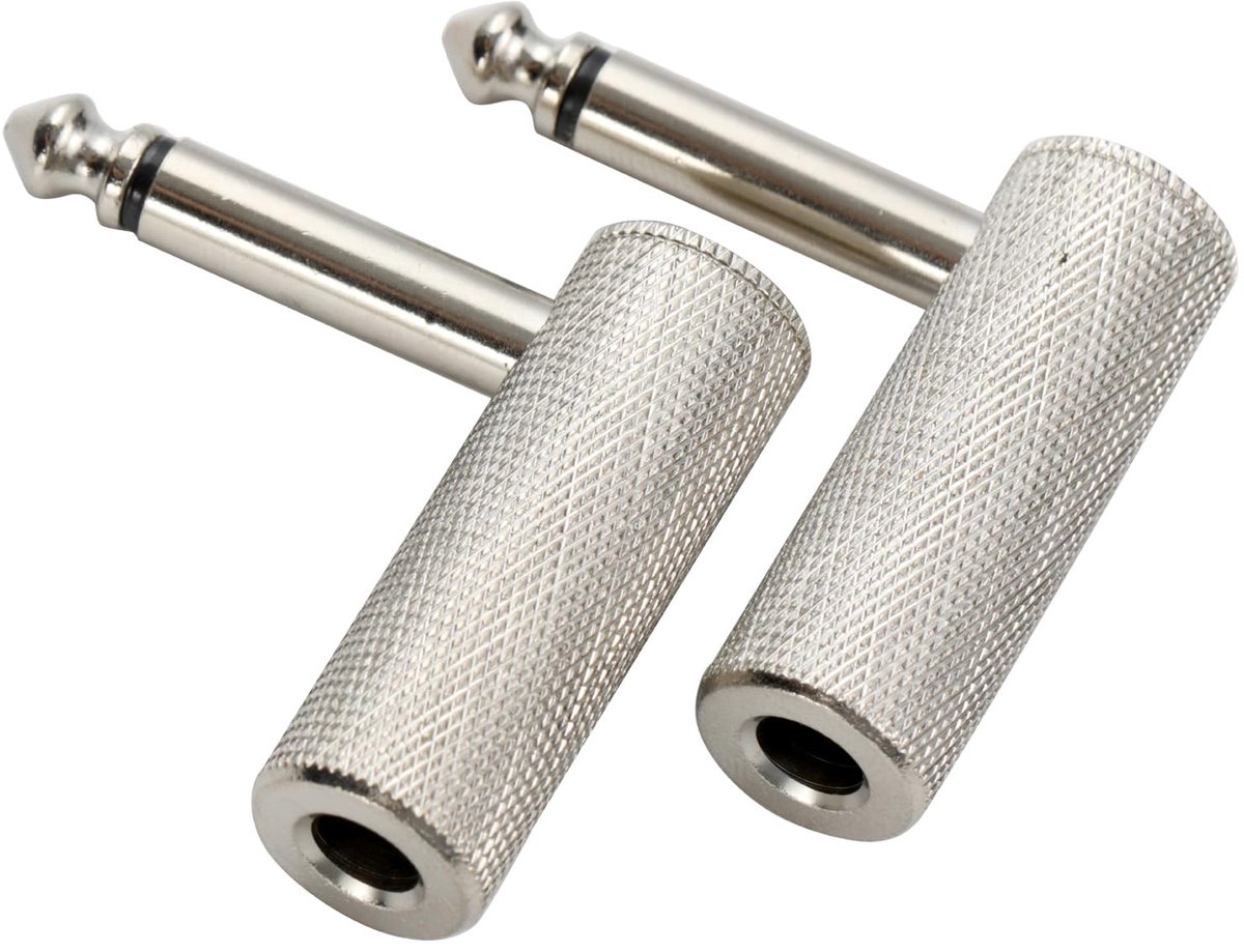 Audio adapter 6.35mm - Heavy metal connector - 90 graden hoek - Ideaal voor beperkt ruimtegebruik - ShopVlot