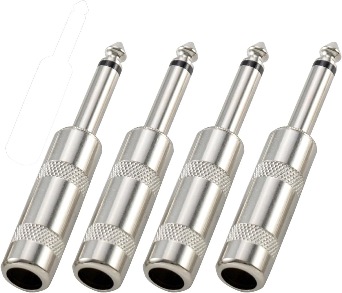Audio 1/4" TS Plug 6.35mm - Heavy TS Mono Male Solder Connector - Zelf kabels maken - Geschikt voor audioapparatuur - ShopVlot