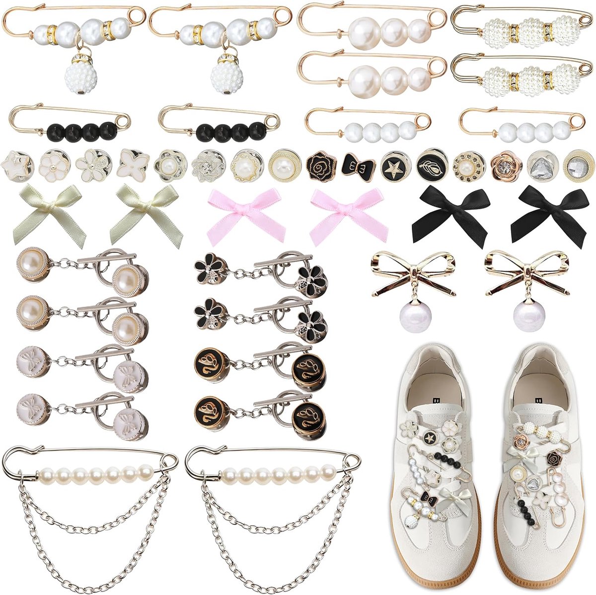 Schoen Charms voor Sneakers - 44 Stuks - Elegante Pacotille Charms - Creatieve Decoratie voor Schoenen - ShopVlot