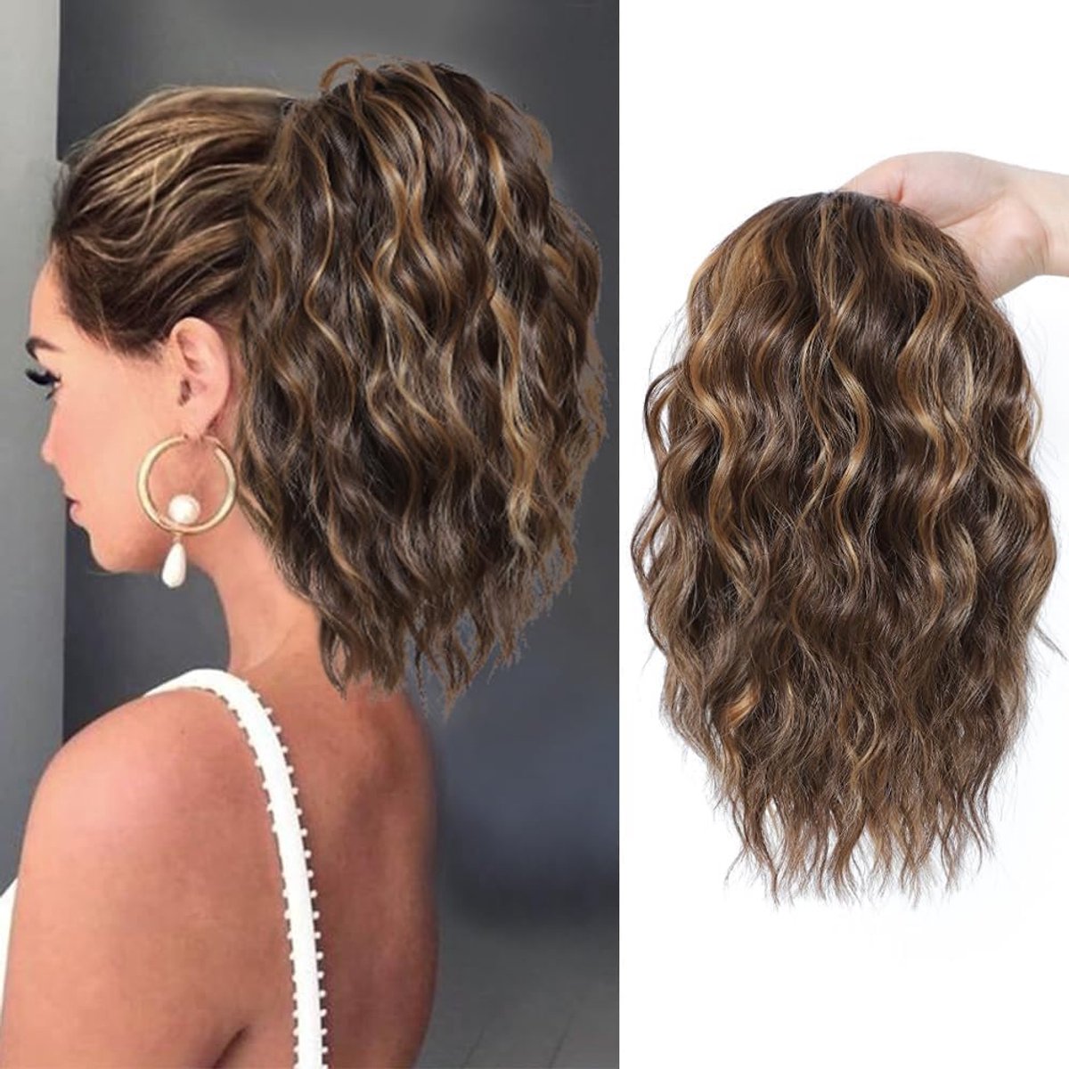 Haarstukken Clip-In Extensions - Echte Haar Vlecht Extension - Natuurlijke Uiterstraling - Voor Dikke Haarstijl - ShopVlot