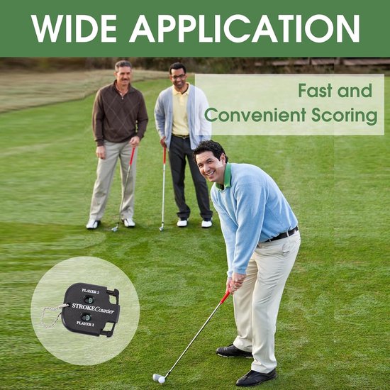 Golf score teller set - 2 pack mini vierkante tellers - met karabijnhaken - ideaal voor 2 spelers - ShopVlot van GOLF — afbeelding 4