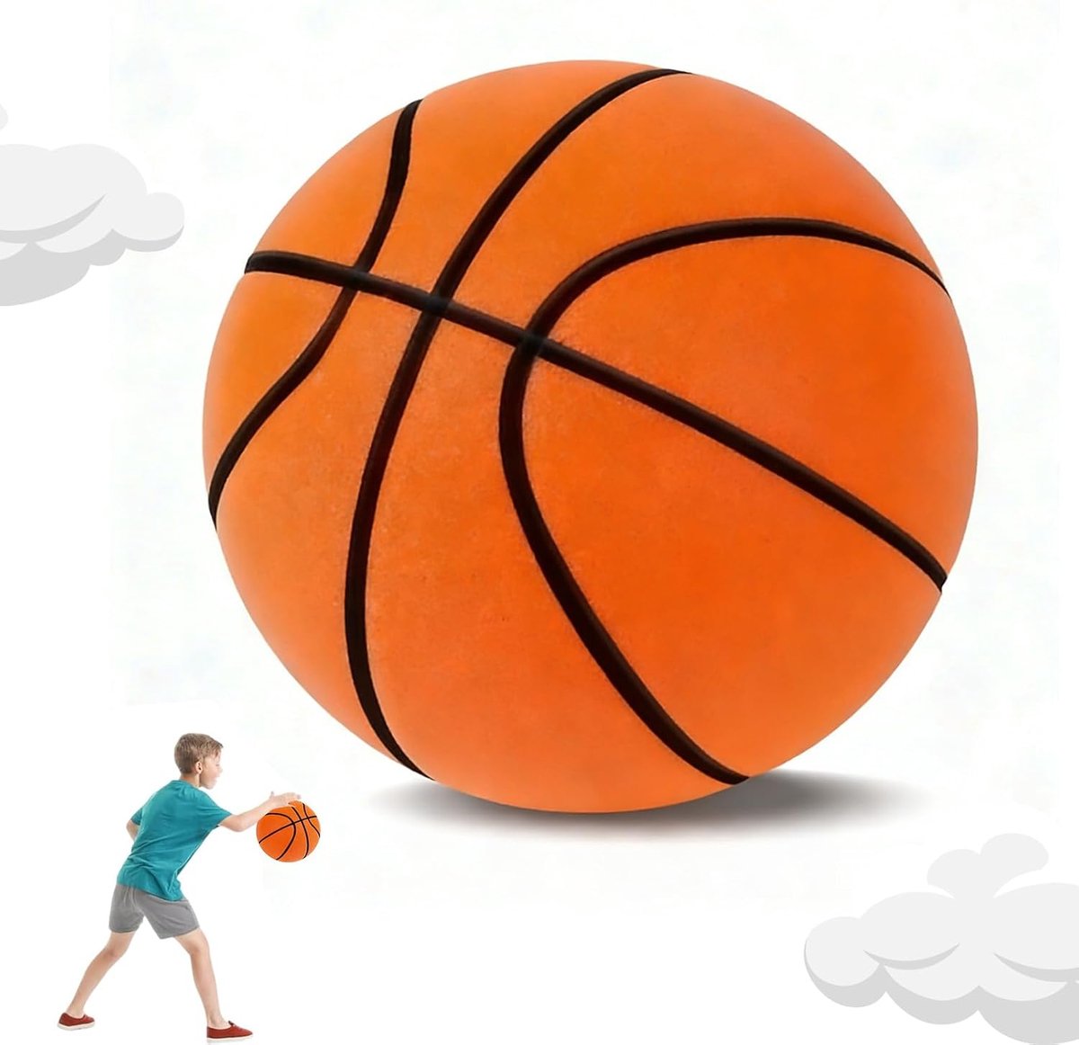 Basketbal maat 7 - stille schuimrubberen basketball - geluidsarm - ideaal voor indoortraining - ShopVlot