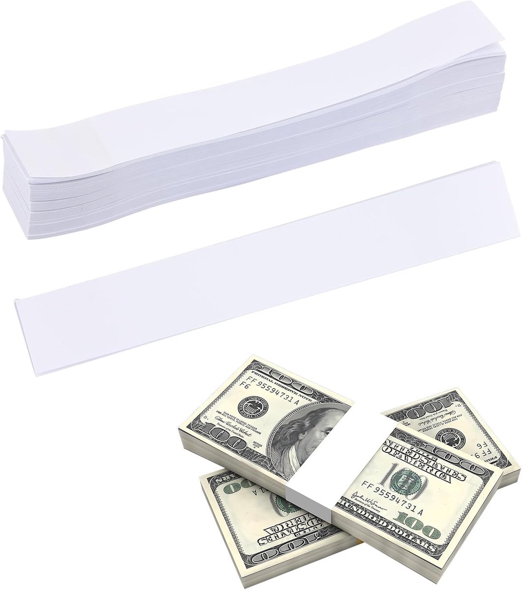Bankbiljetbinders 200 stuks - zelfklevend 192 x 29 mm - duurzaam materiaal - voor veilige opslag - ShopVlot