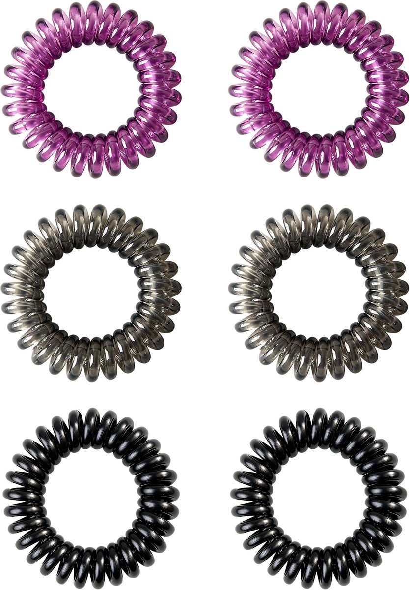 Haarelastiekjes 6 stuks - Spiraalbinding - Waterdicht - Voor dames en meisjes - ShopVlot