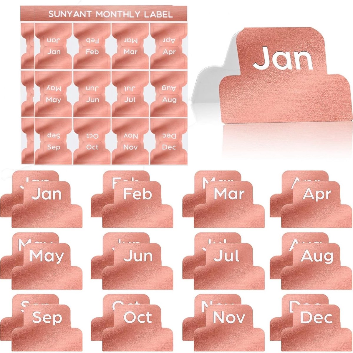 Solidchoice - Set van 24 Zelfklevende Index Tabs in Roze Goud