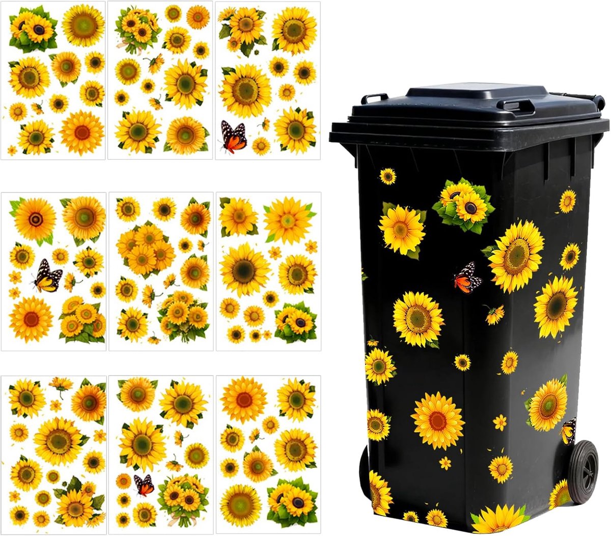 Wheelie Bin Stickers 110 Stuks - Zelfklevend - Waterdicht - Personaliseer je afvalbakken - ShopVlot