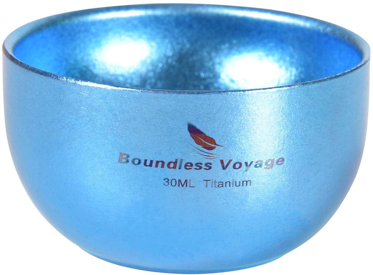 Solidchoice - Mini Titanium Dubbel Laag Teacup, 50ml, Blauw