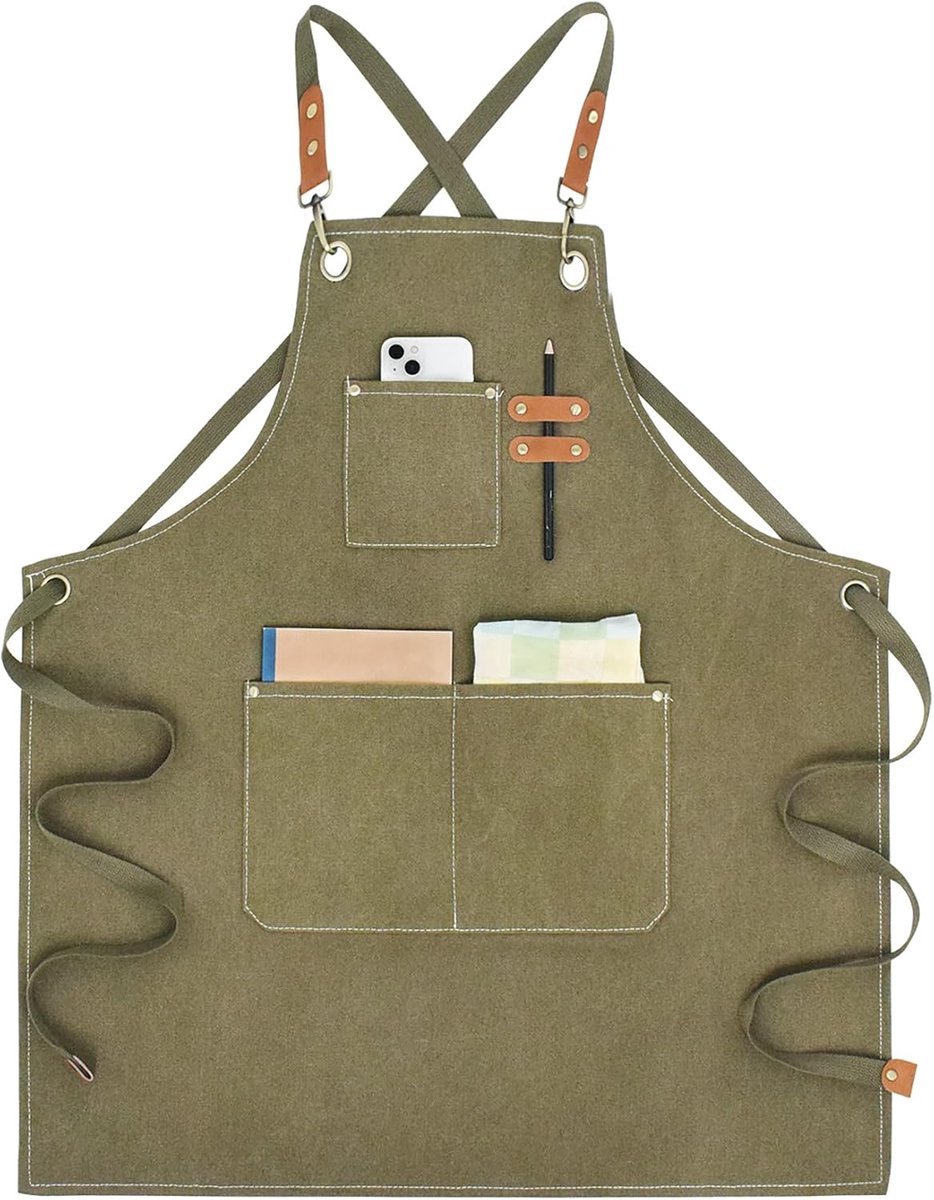 Werkschort multifunctioneel - canvas met zakken - ideaal voor klussen en hobby's - ShopVlot