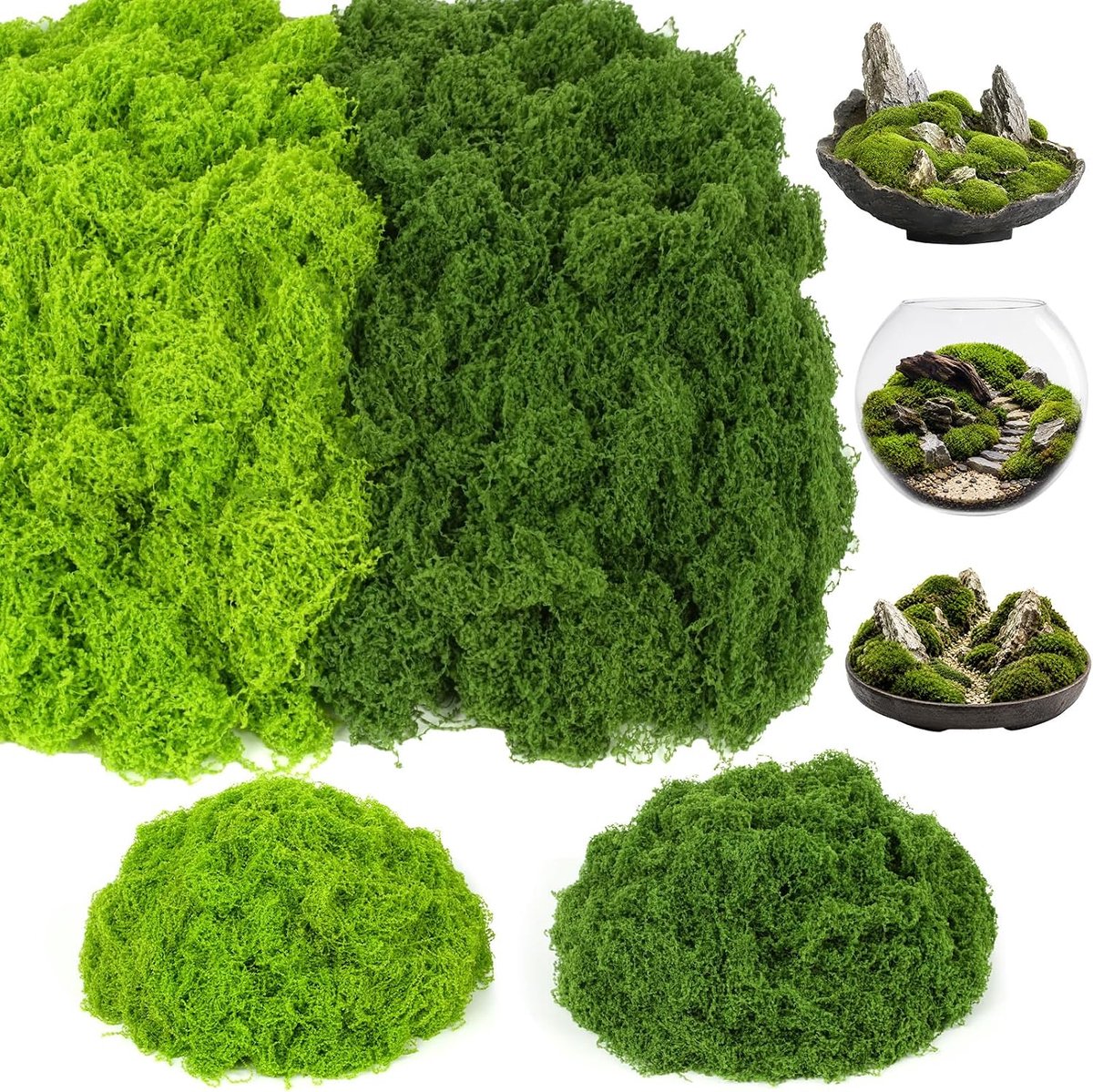 Decoratieve mos 200g - Kunststof mos - Donkergroen - Perfect voor paasversiering - ShopVlot