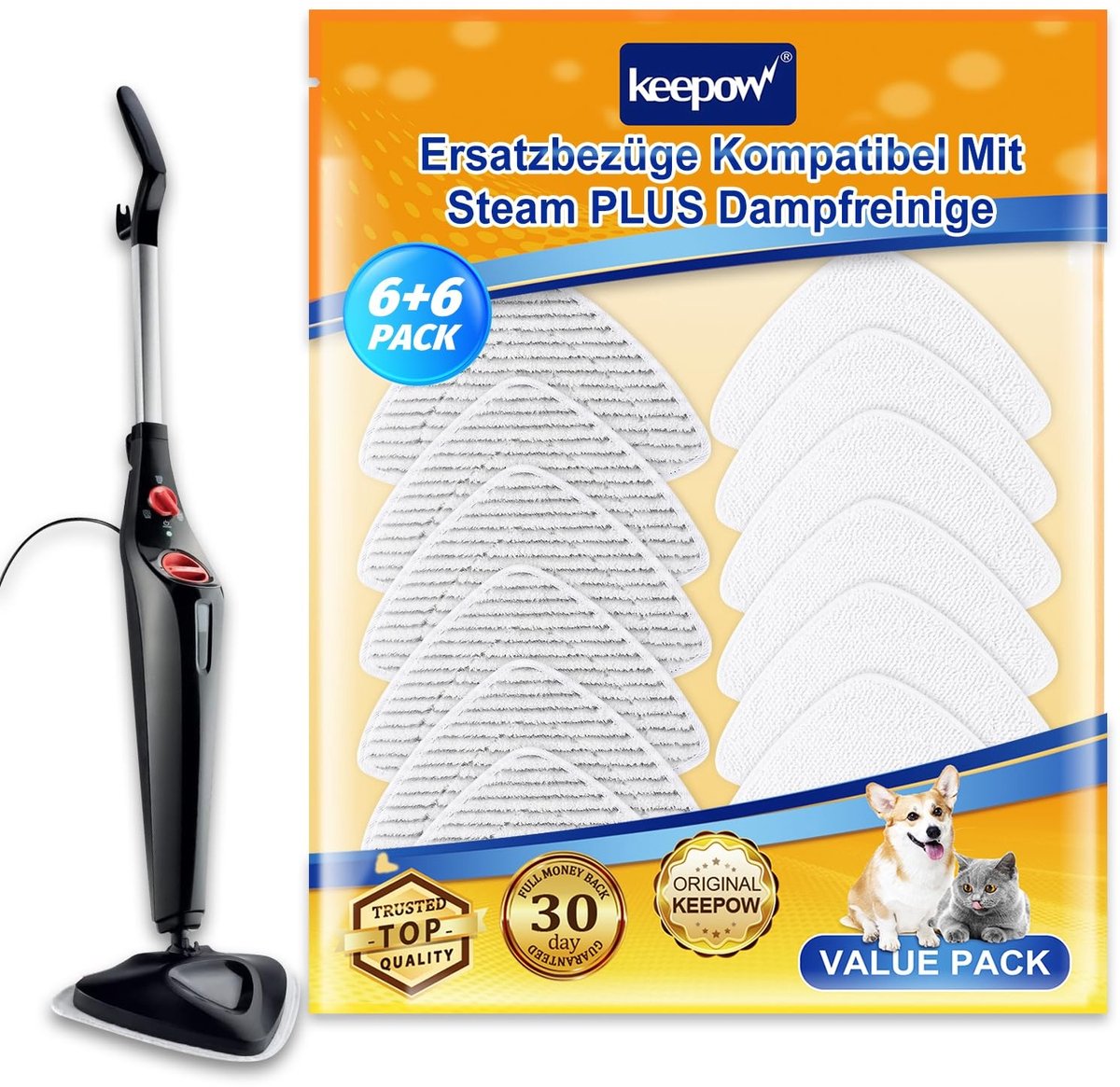 Solidchoice - Set van 12 Microvezel Vervangcovers voor Stoomreiniger
