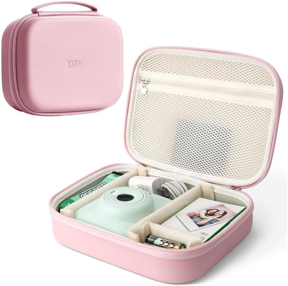 Draagtas voor Instant Camera - Hard Case - Roze - Ruimte voor Film en Accessoires - ShopVlot