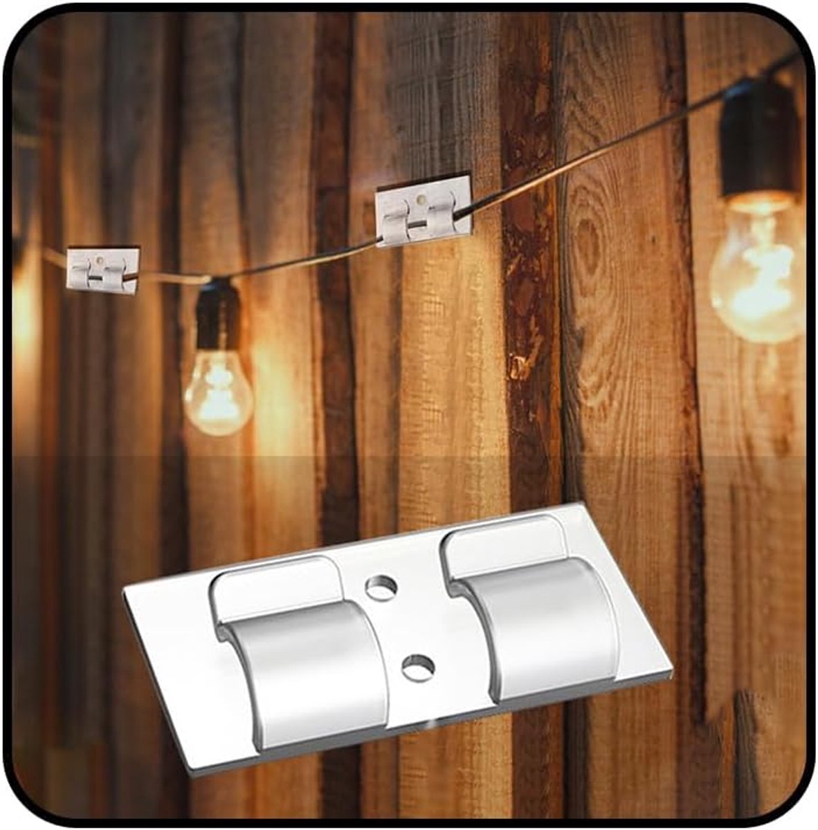 Buitenlicht haakjes - Duidelijke buitenlicht draadclips - Zelfklevende kabelbeheershaken - Voor kerstversiering - ShopVlot