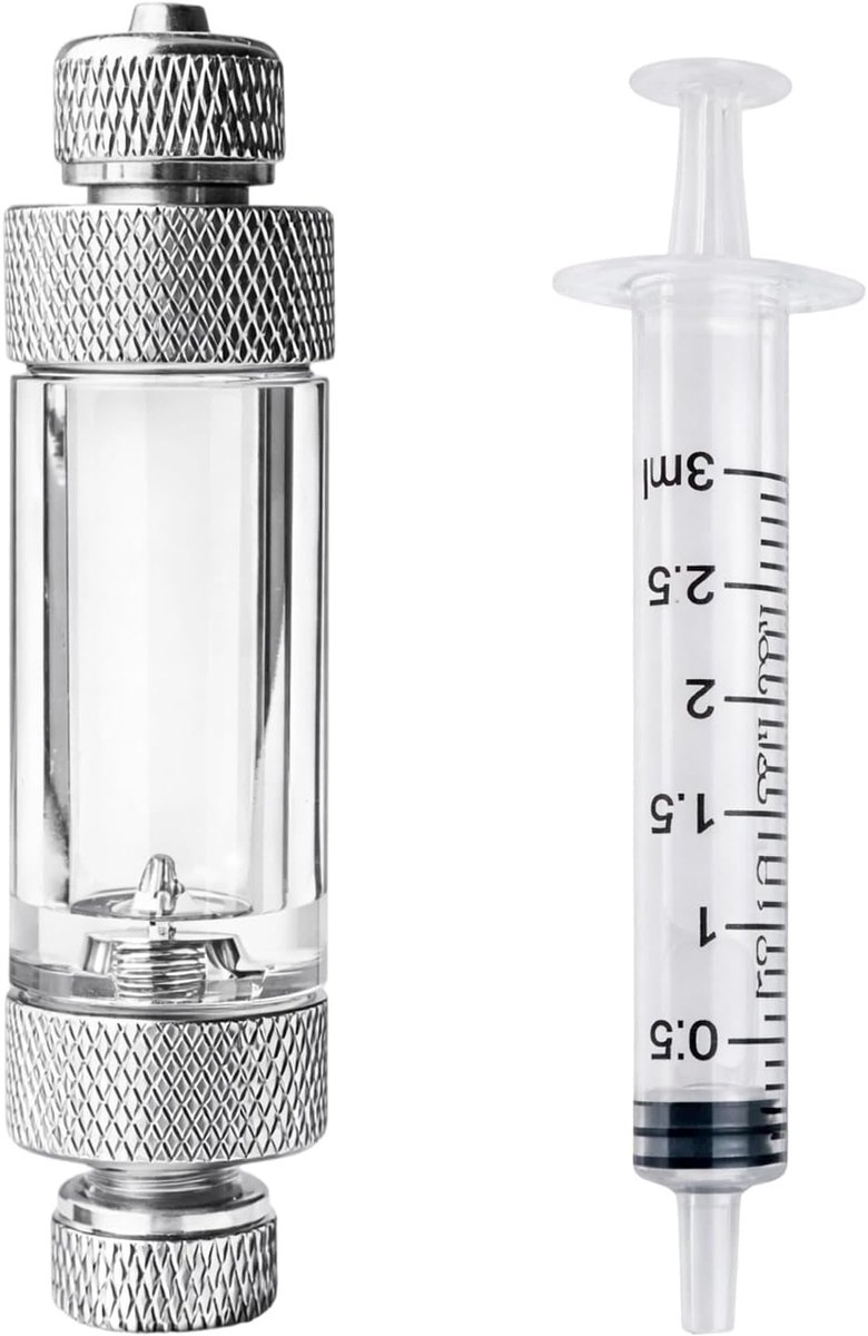 CO2-bellenteller met terugslagventiel en watertoevoer, dubbele kop Bubble Counter voor beplante aquaria, CO2-regelaar - ShopVlot