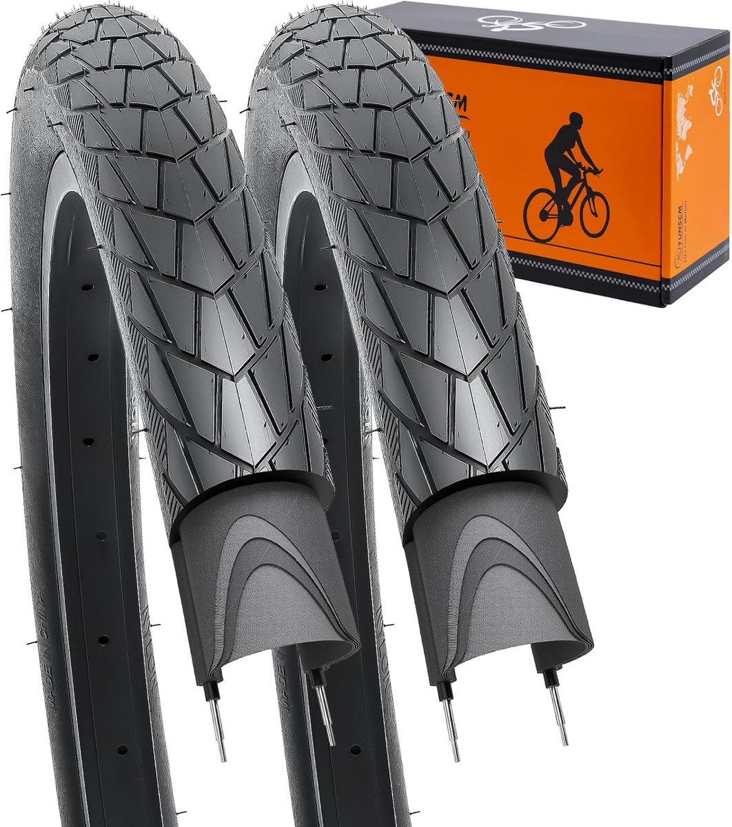 YUNSCM 26-inch LightweightBicycle Tires 26x2.0 (ETRTO 50-559) 60TPI Nylon, Puncture-Resistant, Compatible with - ShopVlot