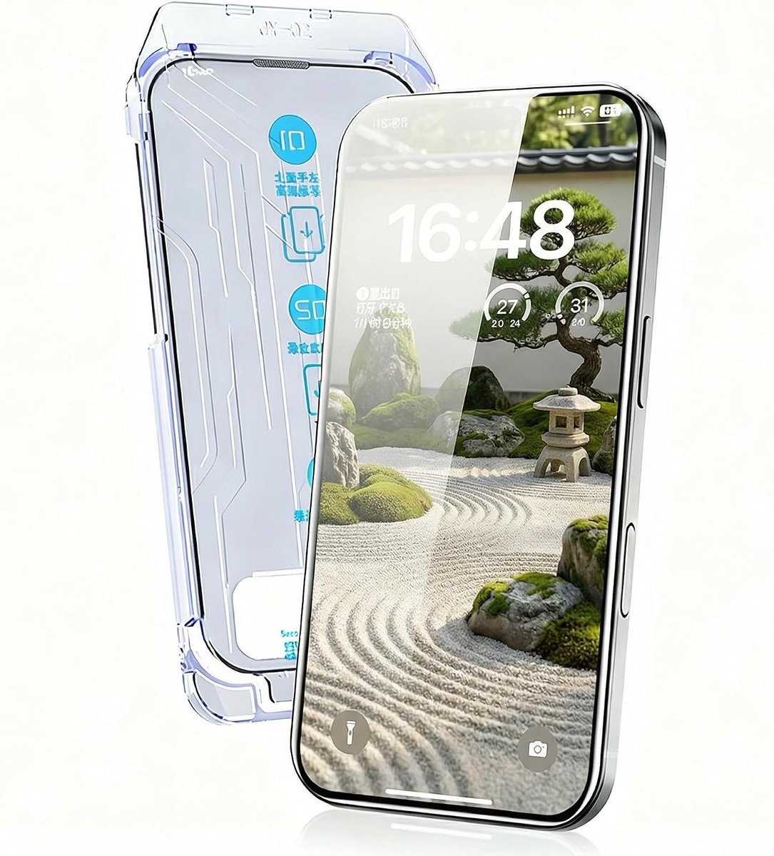 GOOGO Pantserglas voor iPhone 15 Pro Max, met montagehulp, 1 stuk - ShopVlot