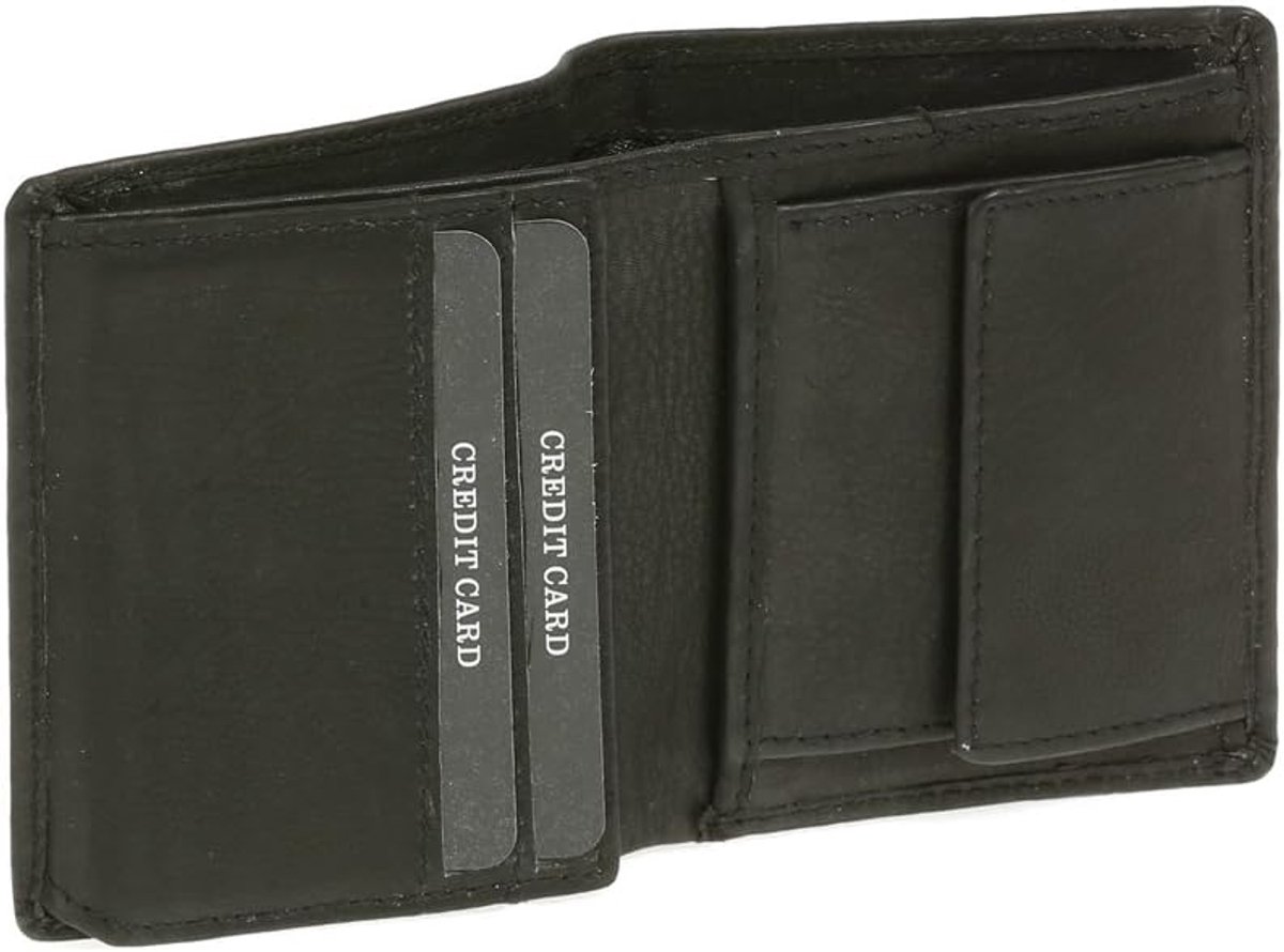 LEAS Classic Mini Wallet for Men and Women, Extra Thin with Flap and RFID Protection in Portrait Format, Genuine - ShopVlot
