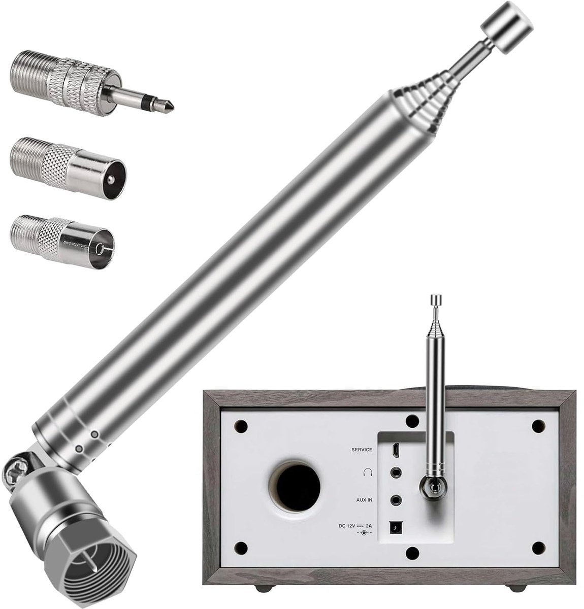 FM antenna, radio antenna, DAB room antenna, FM radio reception, 75 ohms, for stereo system, AV receiver, comes with F - ShopVlot
