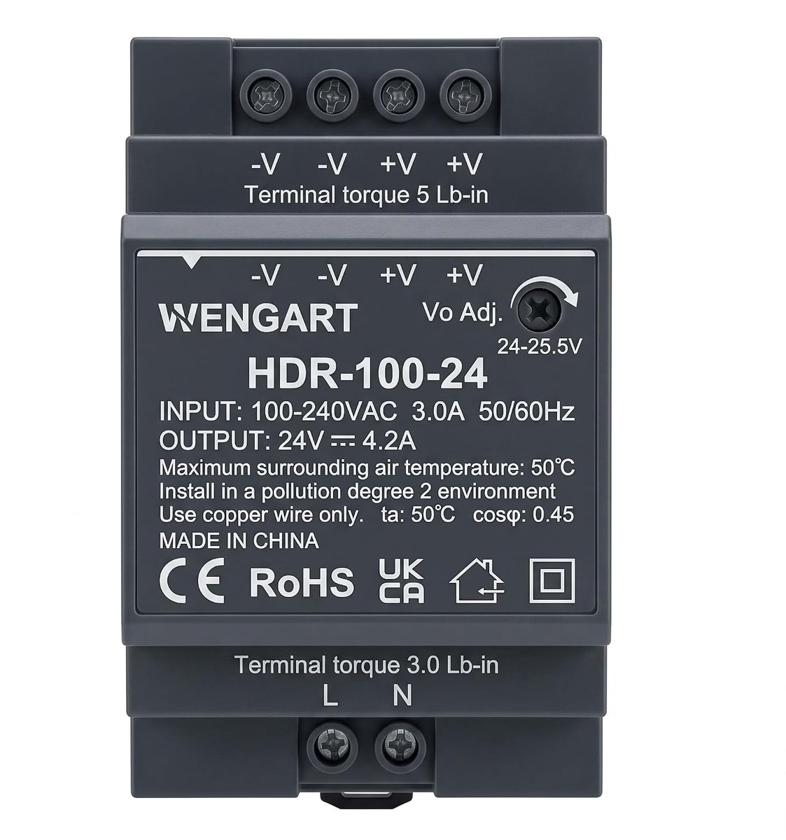 Wengart Hutrailvoeding 24 V 92 W voor smart-home-planners en BMS-integratoren voor verdeelkast-montage zonder - ShopVlot
