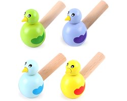 4pcs Bird Whistle Wooden Whistle For Kids, Bird Whistle Party Whistles Lotus Flute Christmas Funny Pipe - ShopVlot
