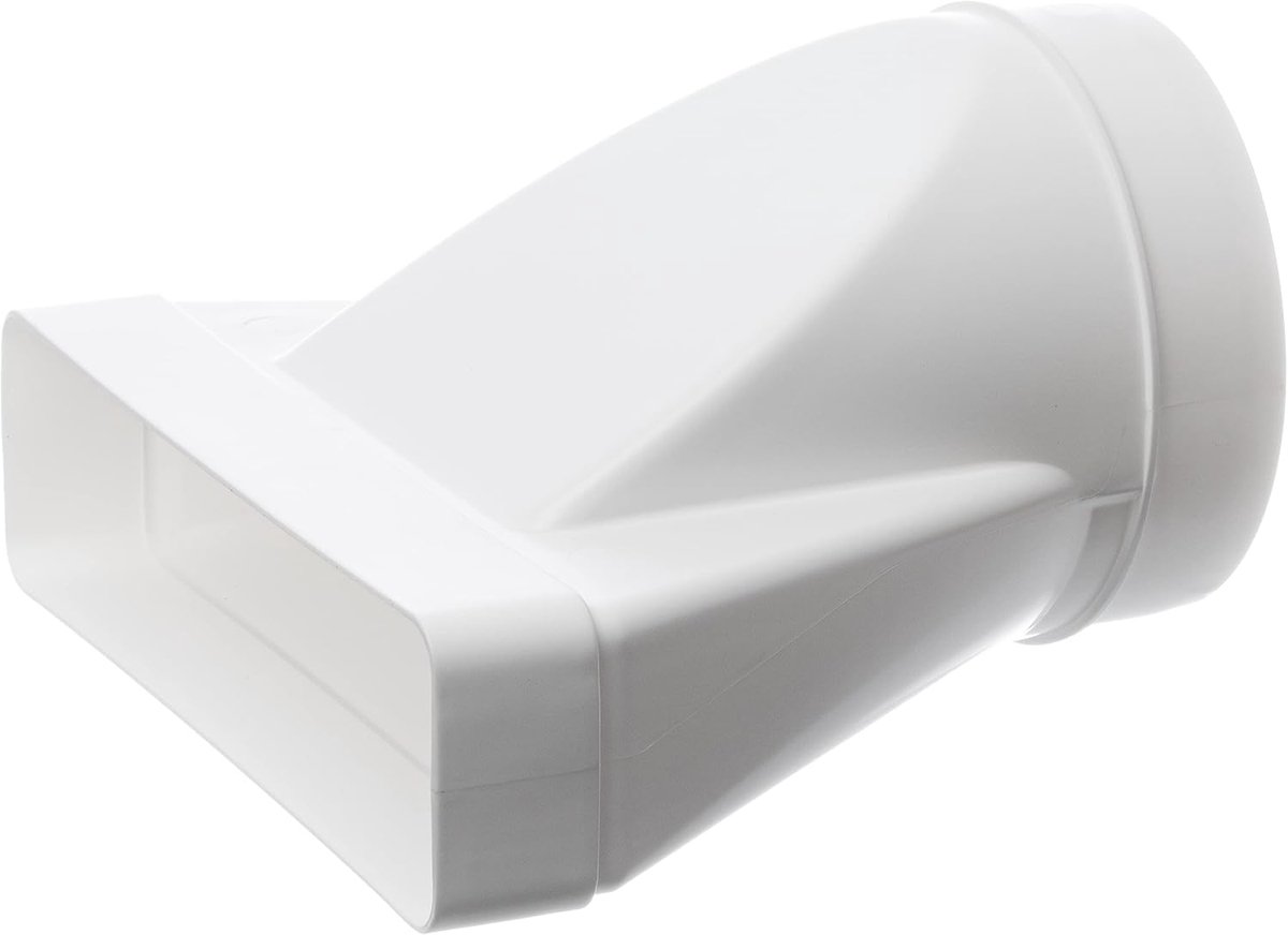 220 x 55 mm, Ø 125 mm, plastic reducer, rectangular to round - ShopVlot