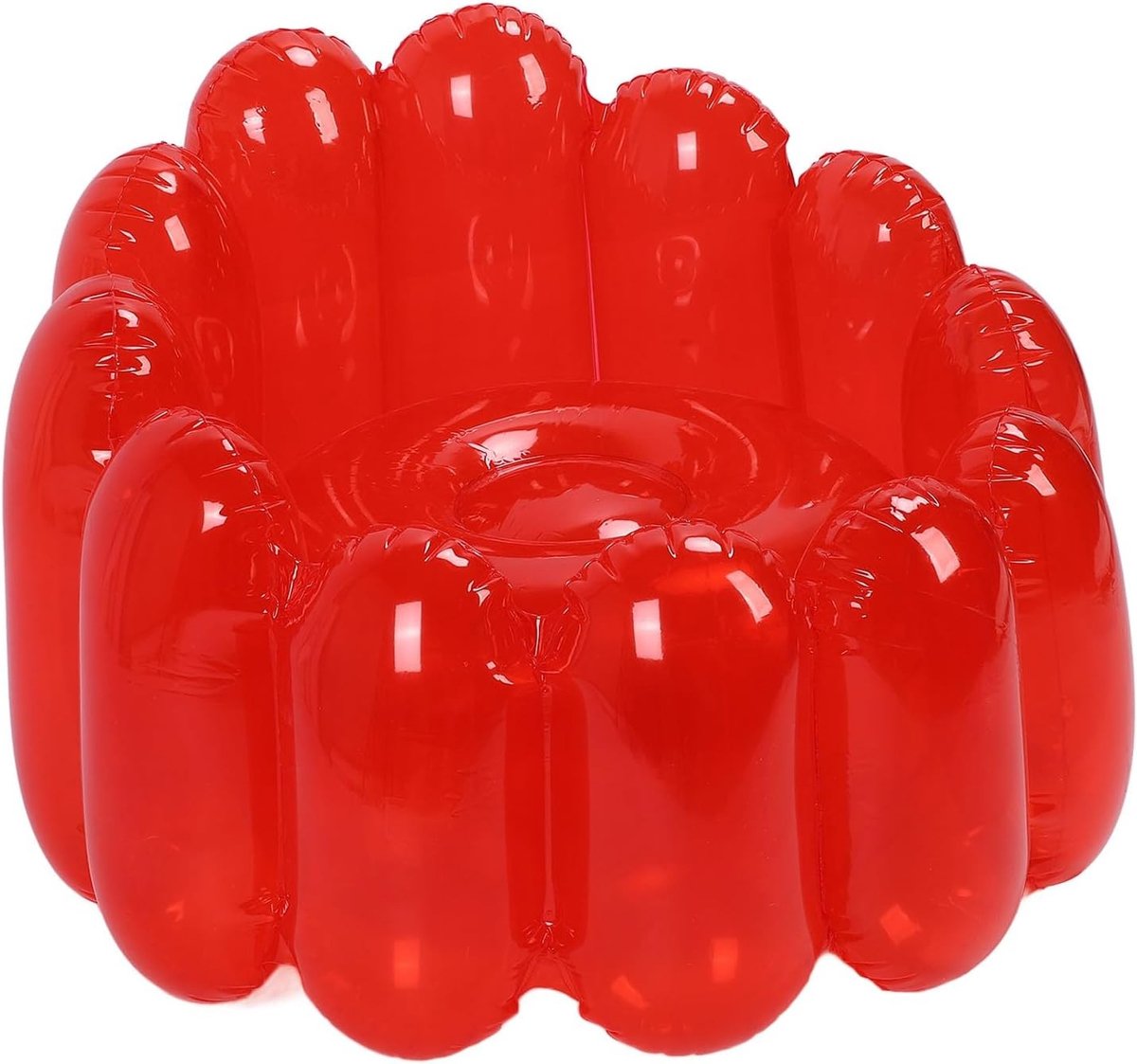 Opblaasbare Sofa met Poef, Draagbare Opblaasbare Bank voor Buiten, Vouwbare Luchtstoel voor Kamperen en Thuisgebruik, Ideaal voor Tuin en Recreatie (Rood)