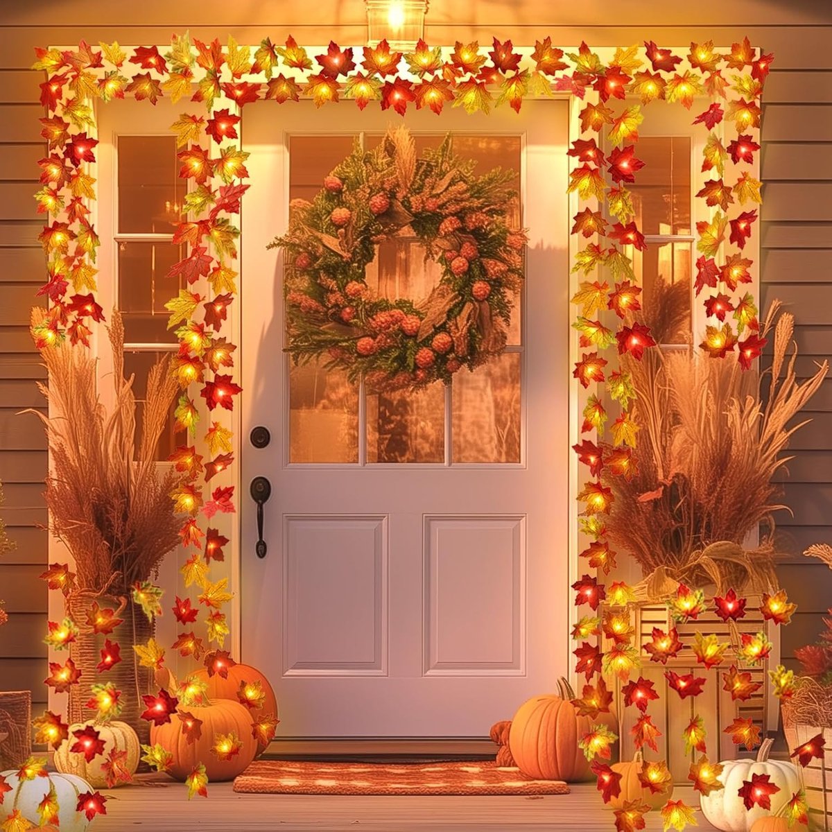 Autumn Fairy Lights 3m 20 LED Maple Leaf Decoration Autumn LED Maple Leaves Autumn Party Halloween Fairy Lights (1 - ShopVlot