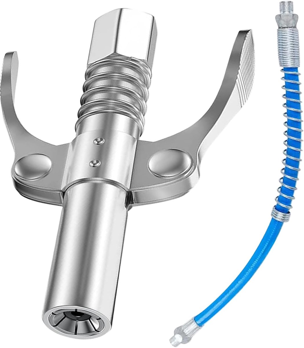 Vetspuit mondstuk met dubbele greep - 10.000 PSI hogedruk-G coupler voor smeernippel, incl. 30 cm slang & - ShopVlot