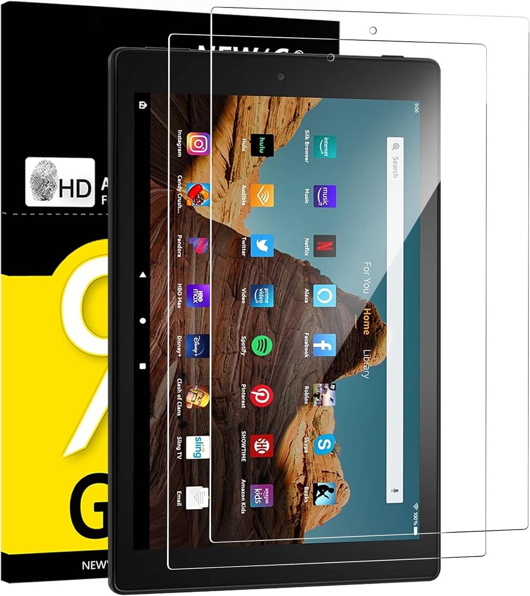 Screenprotector Amazon Fire HD 10 (2019) - 0.33mm gehard glas - ultra transparant - optimale bescherming - ShopVlot