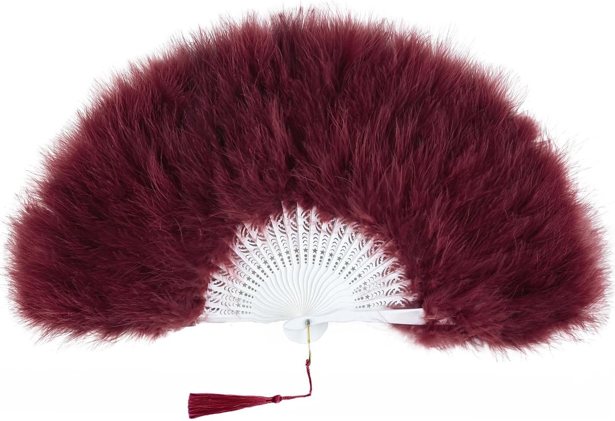 Handventilator met Maraboeveren - Vouwbaar en elegant - Perfect voor feestelijke gelegenheden - ShopVlot