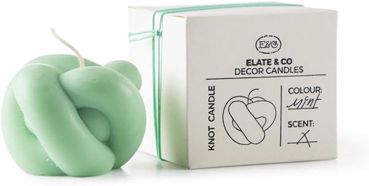Kaars met groene strik - decoratieve kaars - sfeervol en stijlvol - voor een gezellige ambiance - ShopVlot