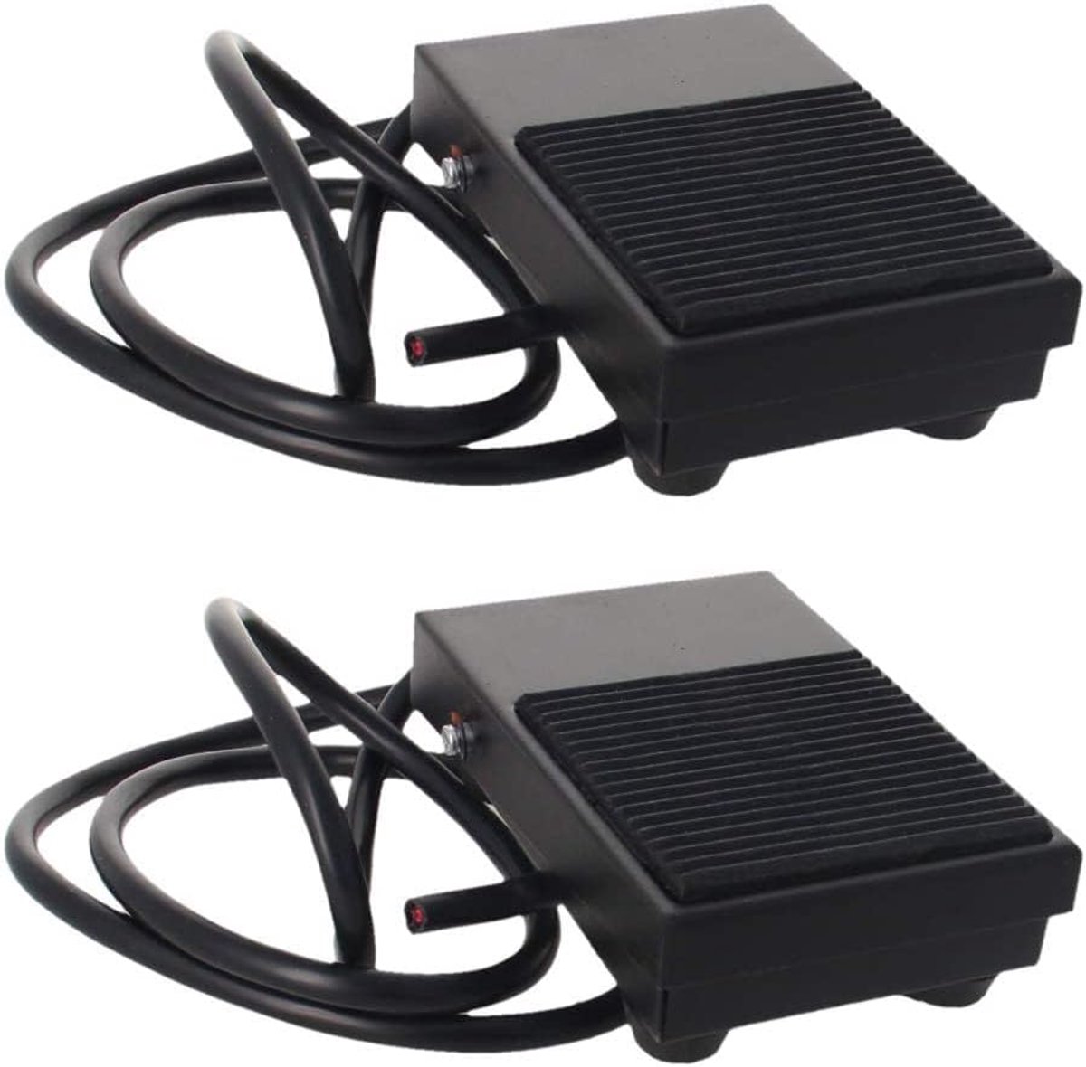 Guuzi 2pcs 12V-24V-48V-220V/10A SPDT NO NC Momentary Metal Footswitch Non-slip Foot Pedal Switch with 1m Cable - ShopVlot