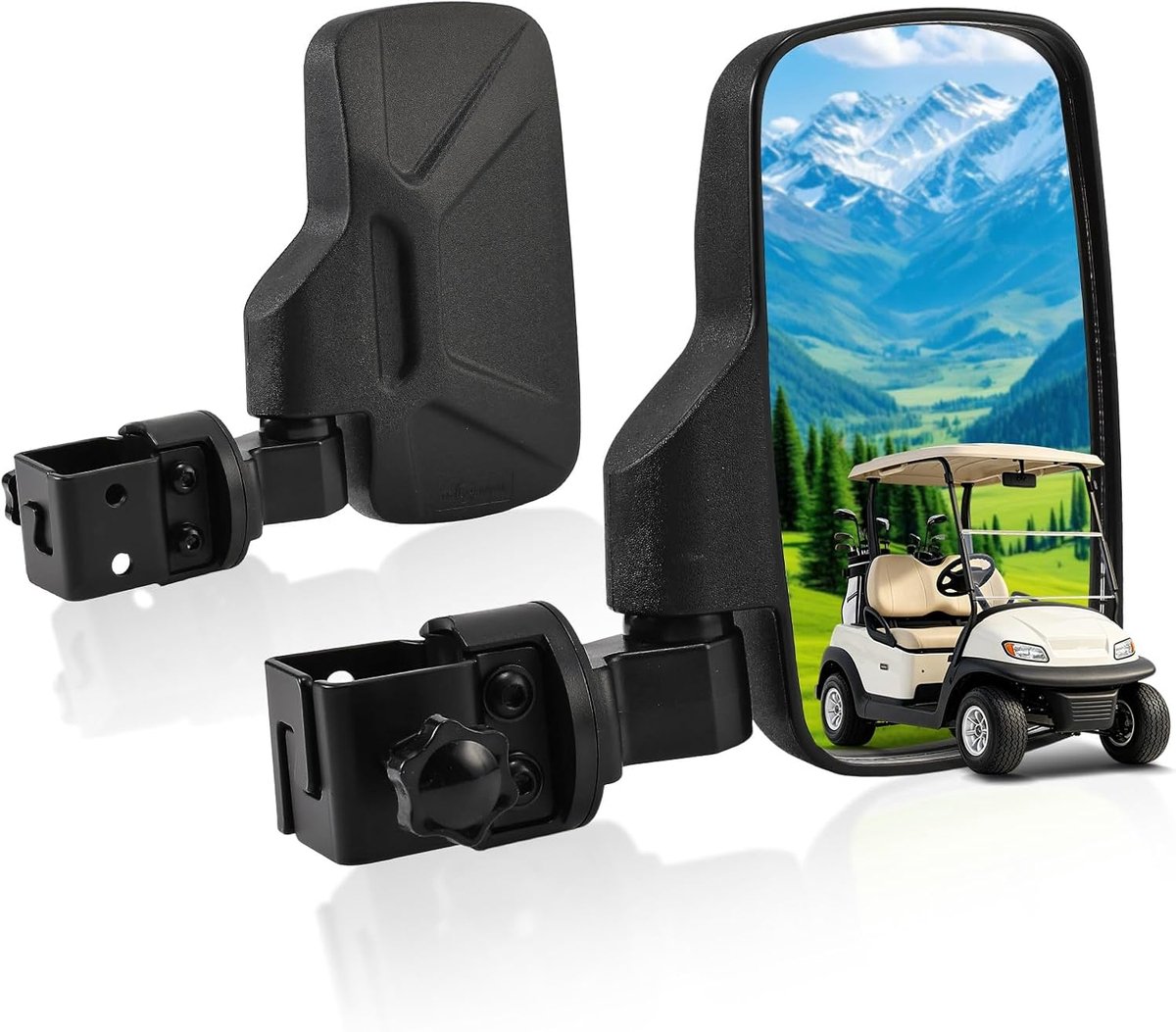 2 stuks golfwagen-zijspiegels, universeel voor Club Car EZGO en de meeste golfwagens, extra spiegels buiten - ShopVlot
