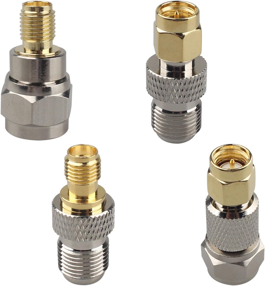4PCS SMA to F Coax Connector F to SMA Male to Female Coaxial Adapter Kit Compatible with LMR AM DAB FM Ham WiFi CB - ShopVlot