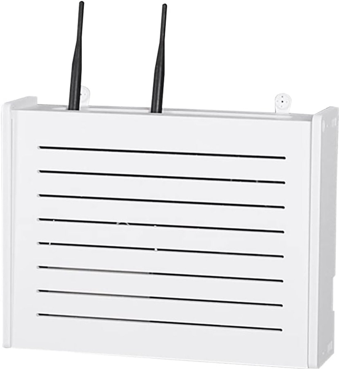 Punch Free Wireless Router Storage Box Wifi Rack Wall Mounted Decorative Box Creative White Floating - ShopVlot