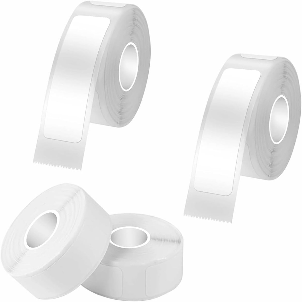 4 Rolls Label Tape 12mm x 40mm White Thermal Tape Labels Self Adhesive Waterproof Replacement Labels Tape for Home - ShopVlot