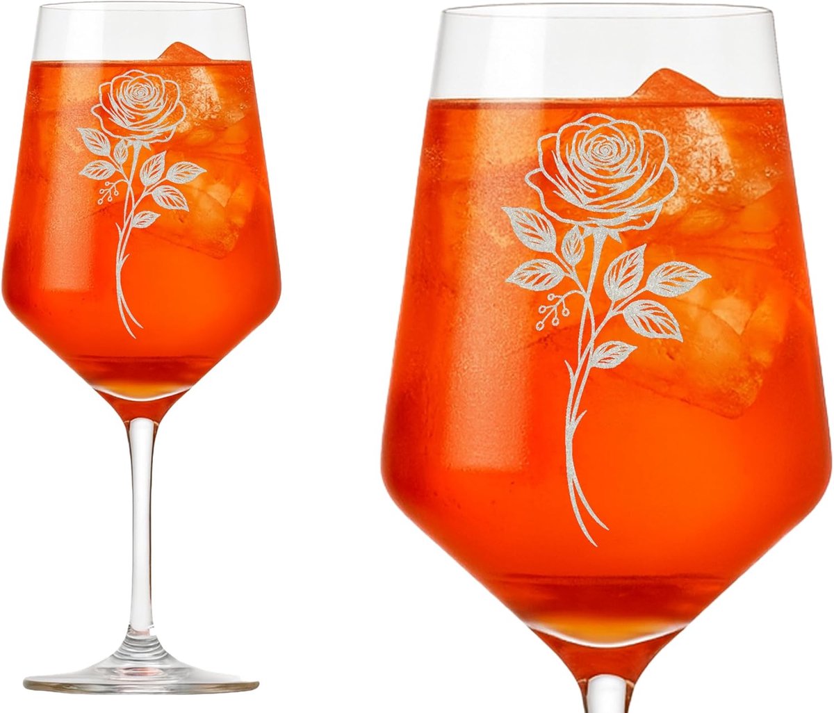Exoda Valhalla 1x wijnglas con grabado van een roos 350ml vaatwasmachinebestendig ideaal voor feestelijke gelegenheden - ShopVlot