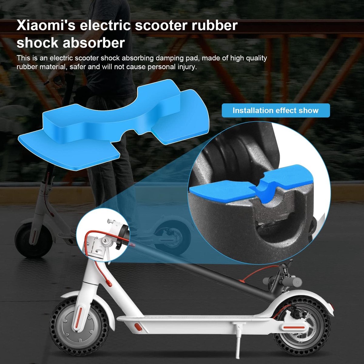 Pack of 6 Scooter Vibration Dampers 3D Rubber Vibration Dampers Compatible with Xiaomi M365 1S Essential Pro 2 - ShopVlot