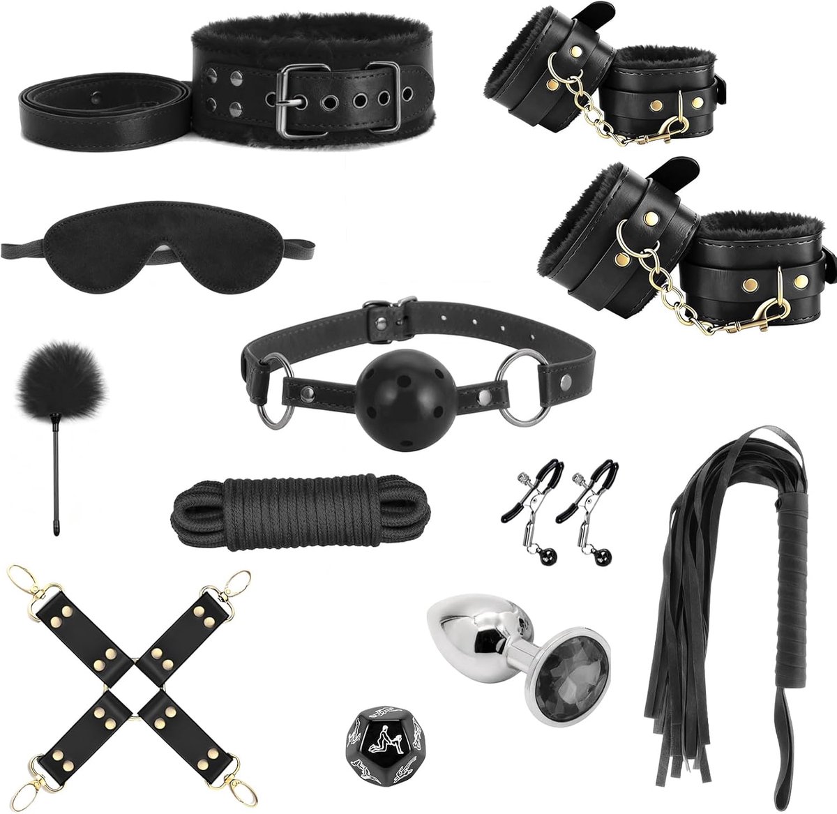 15-delige BDSM bondage set – Erotische bondage set voor volwassenen – Complete set voor stellen – Seksspeeltjes voor - ShopVlot
