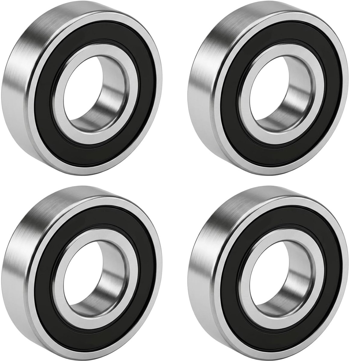 4 stuks kogellagers 6204-2RS 20 x 47 x 14 mm, stijve kogellagers van staal, dubbel afgeschermd, voorgesmeerd voor - ShopVlot