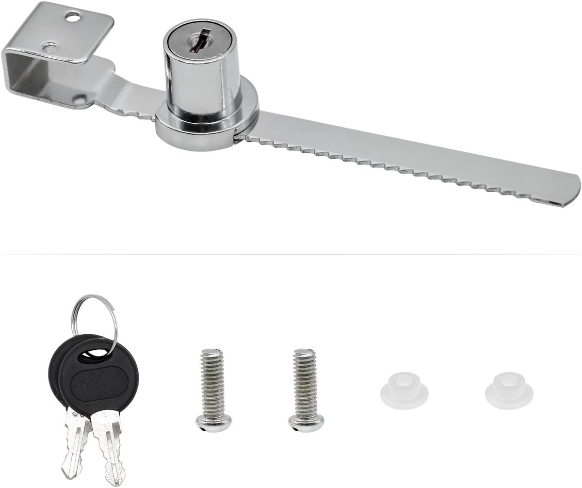 Homeguard Sliding Door Showcase Lock, No Drilling Glass Cabinet Lock with Key for Terrariums and Displays - ShopVlot