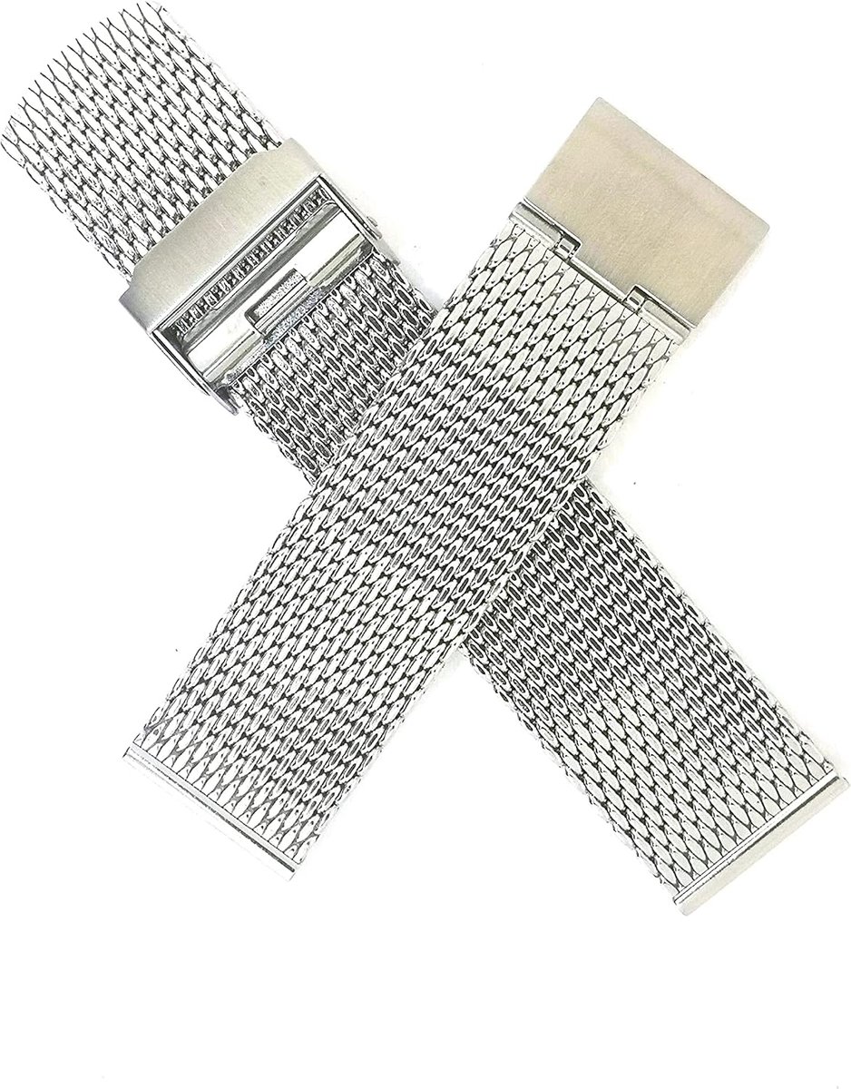 NZZXTO Steel Mesh Strap 1mm Thick Wire Men Watch Steel Strap, No Gemstone - ShopVlot